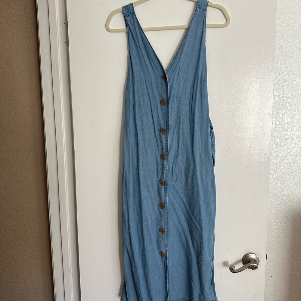 Blue/jean like tank top midi dress